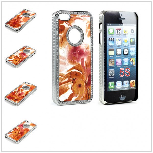 Wholesale iPhone 5 5S  Fusion Diamond Chrome Case (Orange MIX)